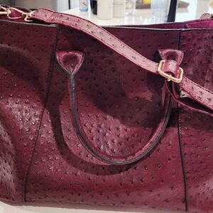 Elegant Burgundy Leather Tote Bag